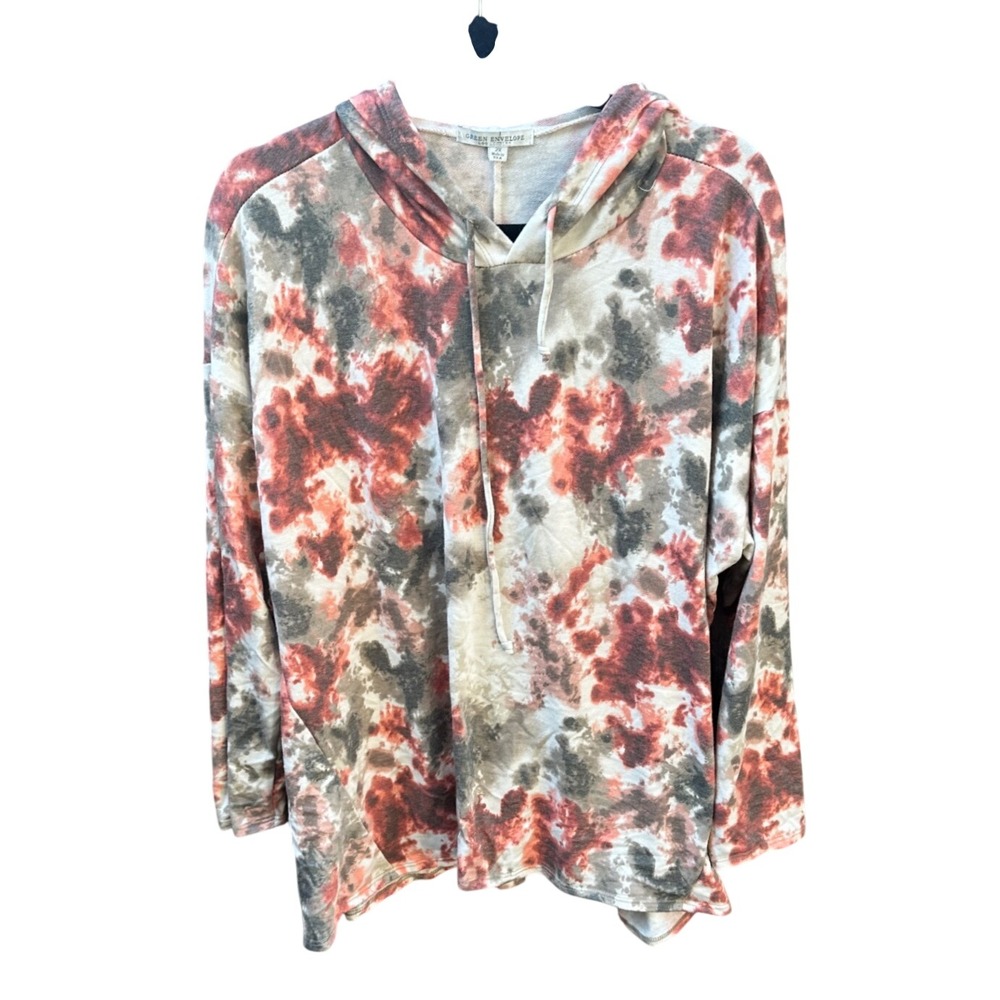 Green Envelope Los Angeles Tie Dye Hoodie 2X Rust Gray GTG079X-FTP Made in USA